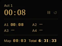 Mirror timer overlay: the global clock alongside the current map's elapsed time